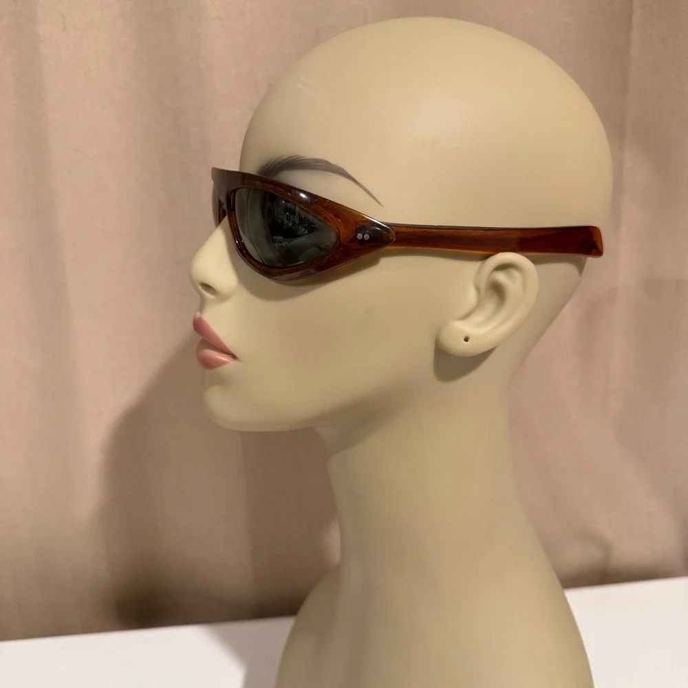 Vintage Ray- Polaroid 155 Amber Wraparound Sunglasses Cyber Y2K Sporty
